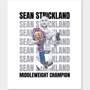 Sean Strickland New Middleweight Champion T-Shirt Posters and Art